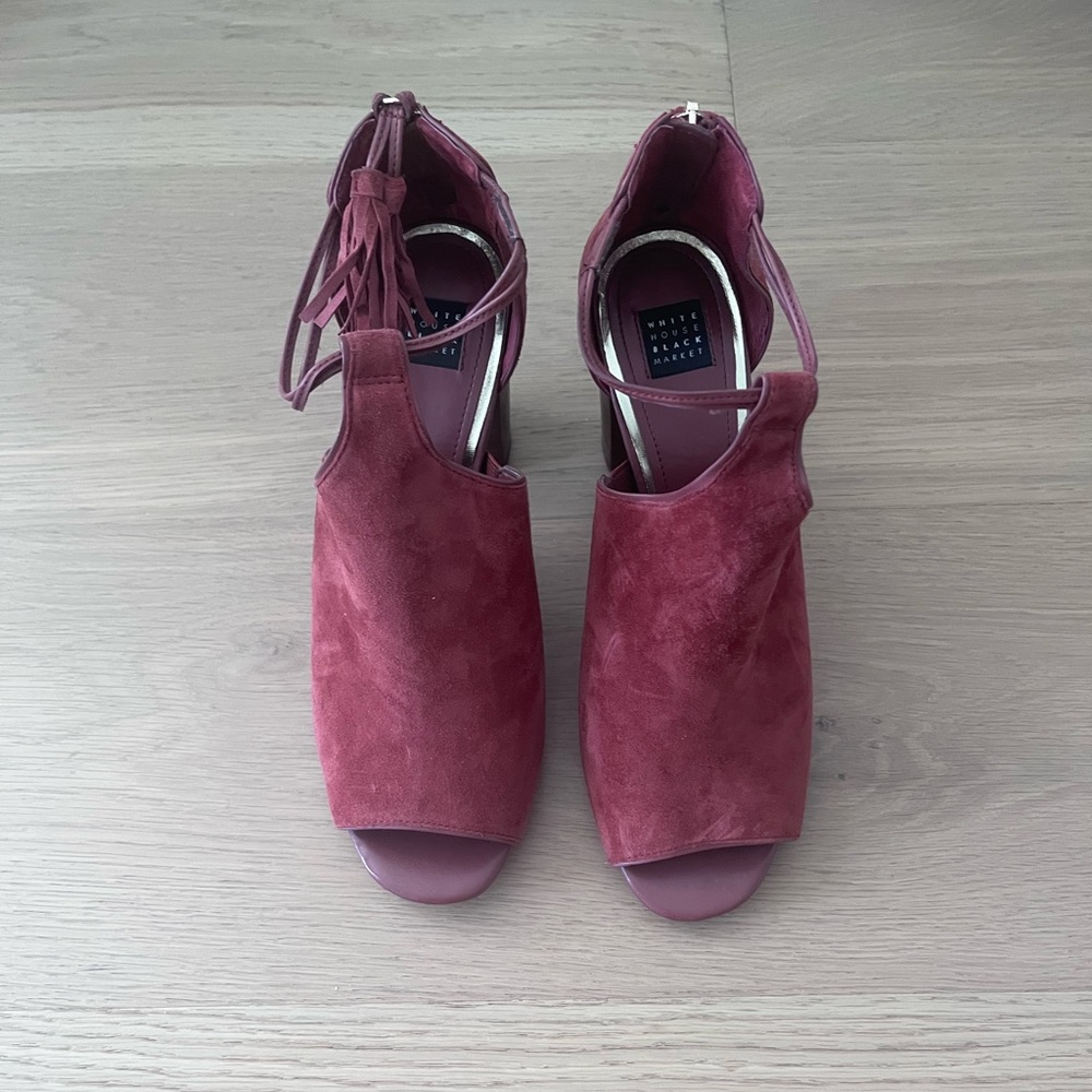 White House Black Market Suede Open Shoes